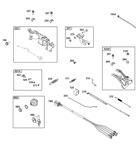 Controls Group Diagram and Parts List for 385447-0342-G1 200000 - 399999 Briggs and Stratton Engine
